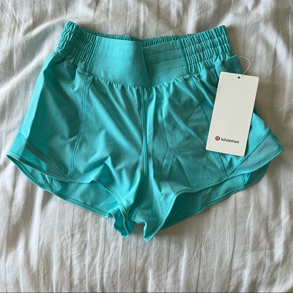 Lululemon hotty hot shorts HR high rise 2.5” inseam electric turquoise - Picture 9 of 15